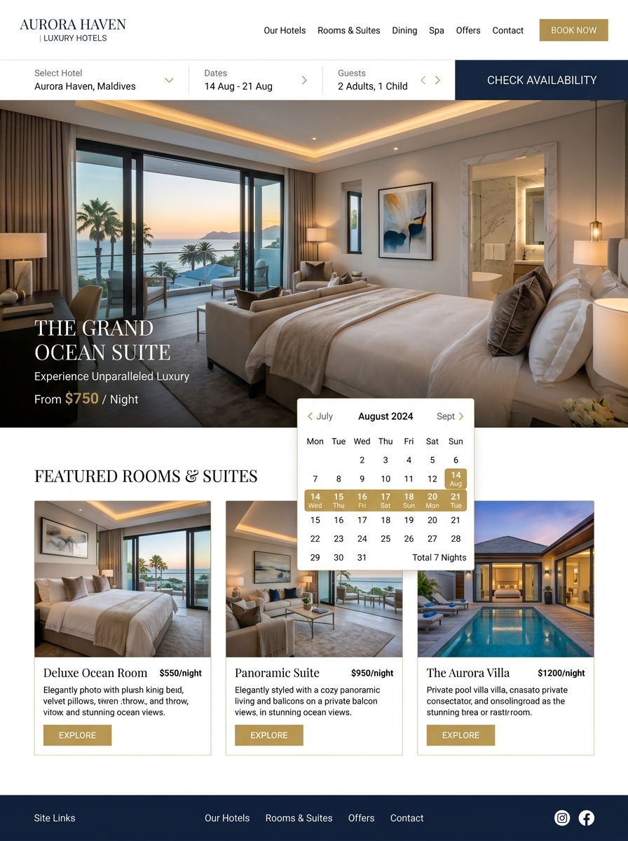Luxury Booking Interface