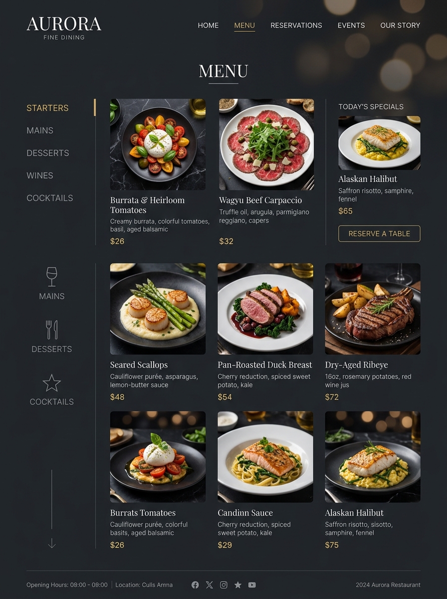 Digital Menu Interface