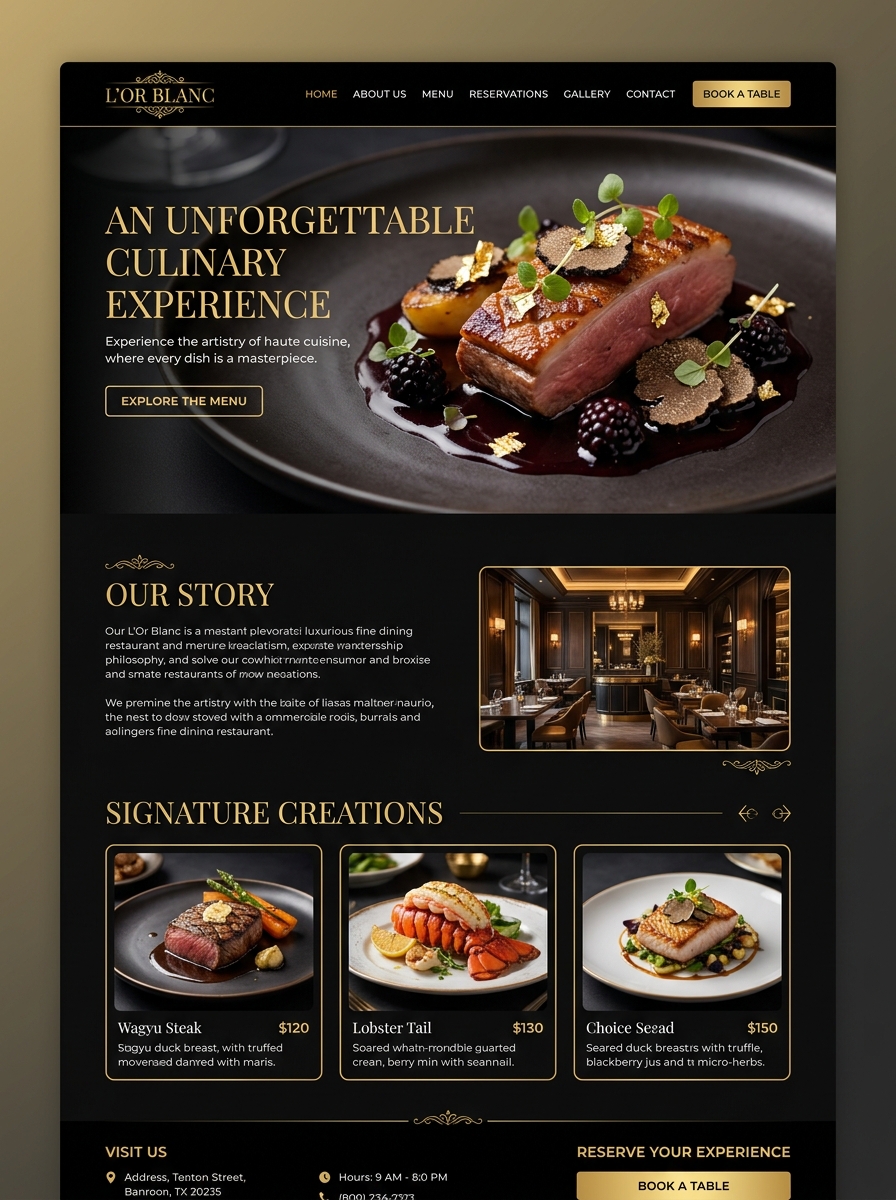 Fine Dining Homepage
